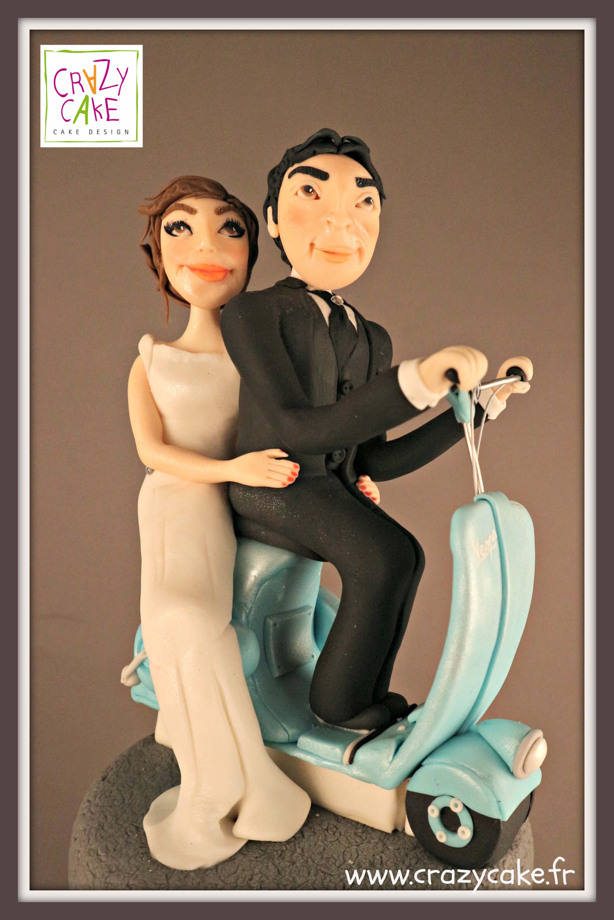Figurines de mariage "Vespa mania"