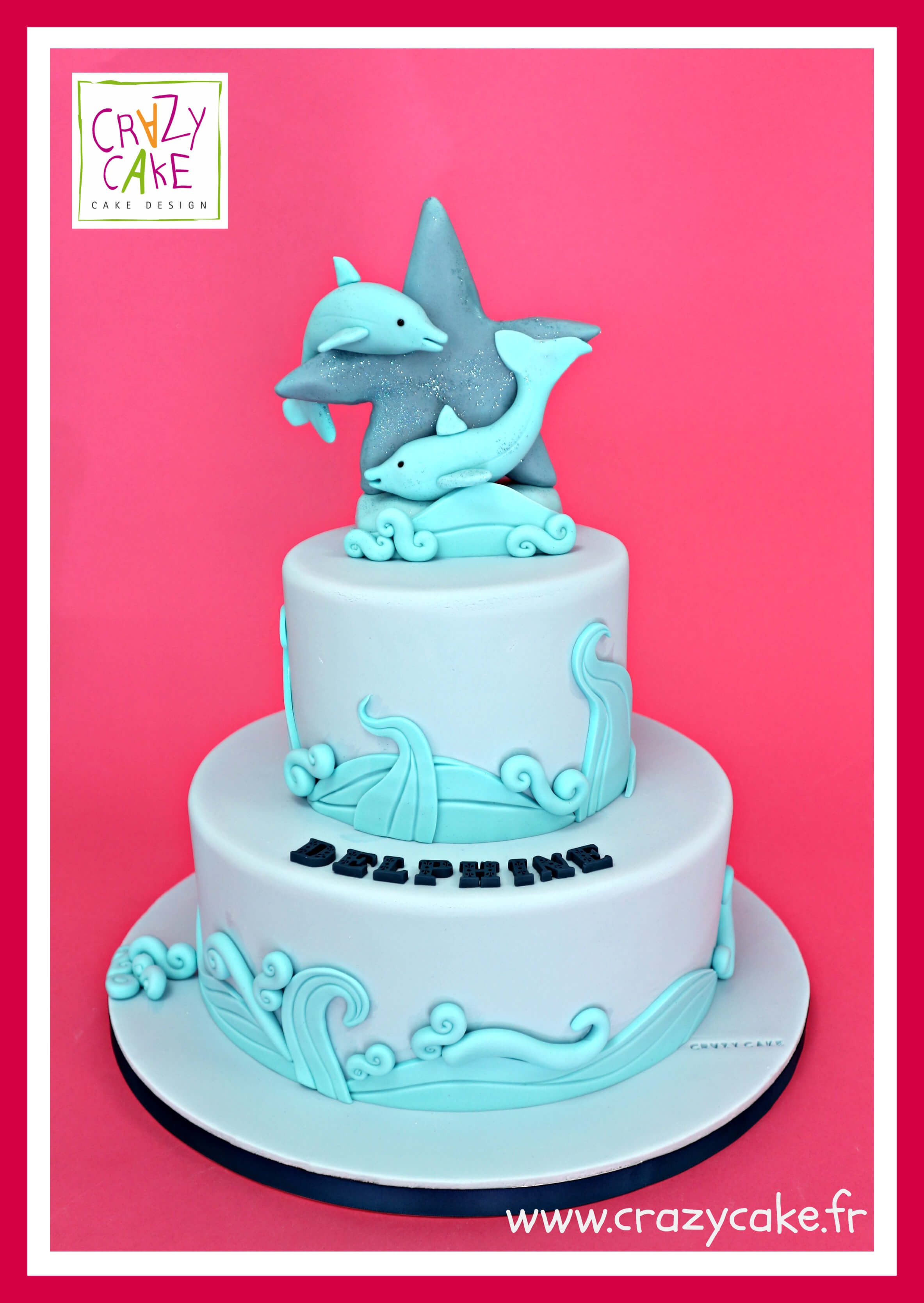 Gâteau de baptême "Blue Dolphins"